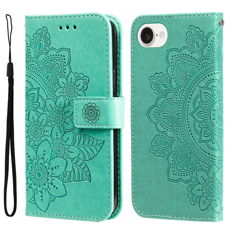 7-petal Flowers Embossing Leather Phone Case, Series 1