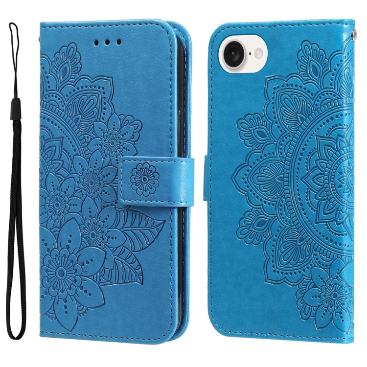 7-petal Flowers Embossing Leather Phone Case, Series 1