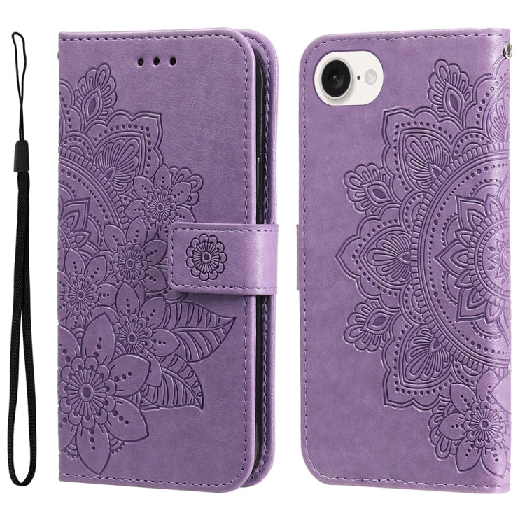 7-petal Flowers Embossing Leather Phone Case, Series 1