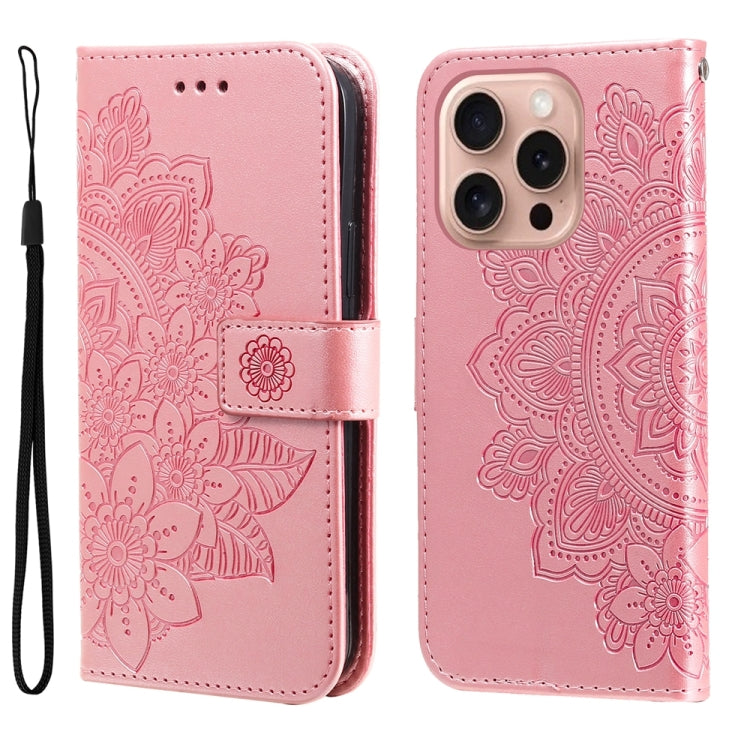 7-petal Flowers Embossing Leather Phone Case, Series 1