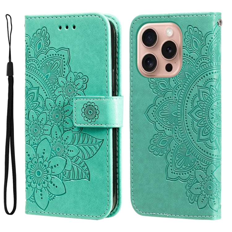 7-petal Flowers Embossing Leather Phone Case, Series 1