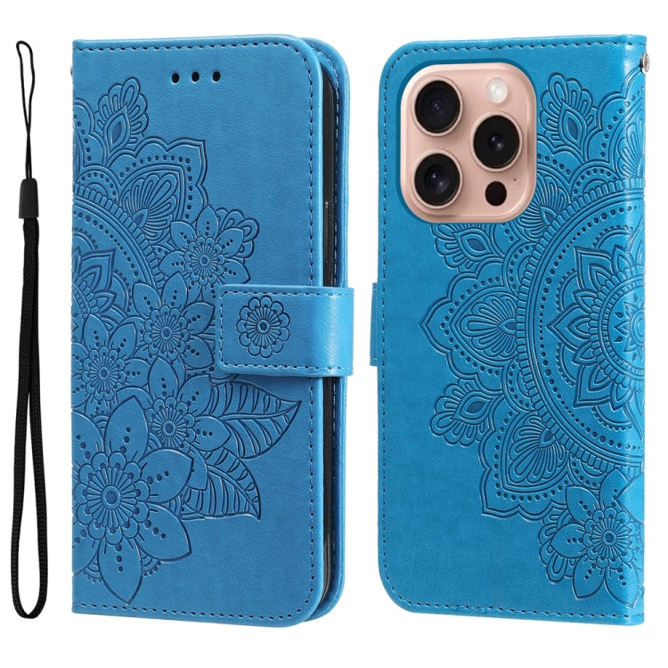 7-petal Flowers Embossing Leather Phone Case, Series 1