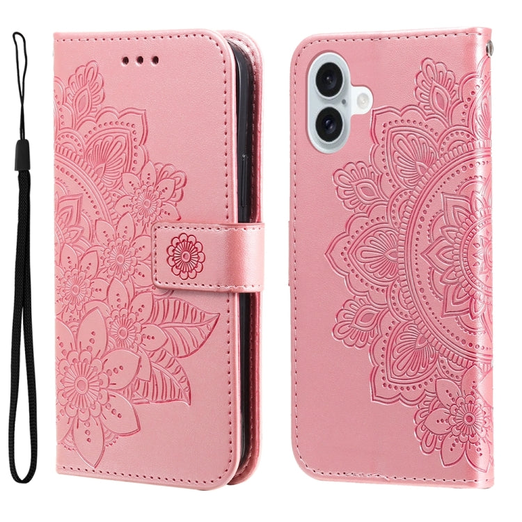 7-petal Flowers Embossing Leather Phone Case, Series 1