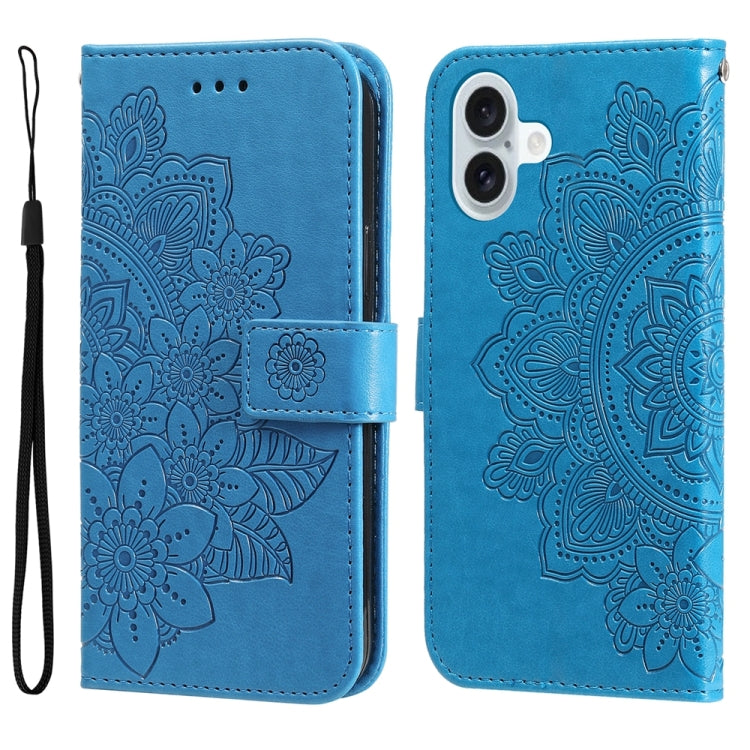 7-petal Flowers Embossing Leather Phone Case, Series 1