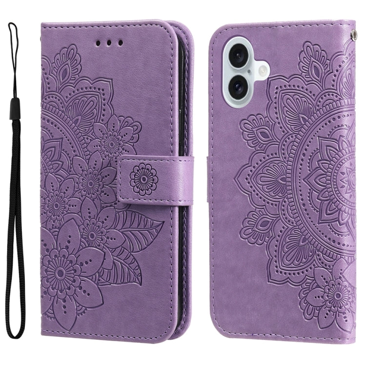 7-petal Flowers Embossing Leather Phone Case, Series 1