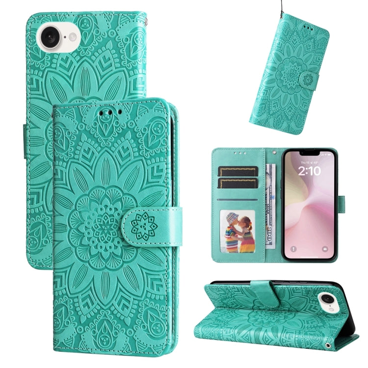 Embossed Sunflower Leather Phone Case, Series 1