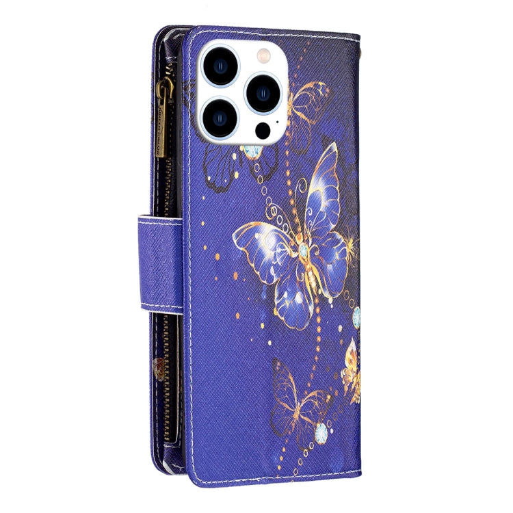 Colored Drawing Pattern Zipper Phone Leather Case, Series 1