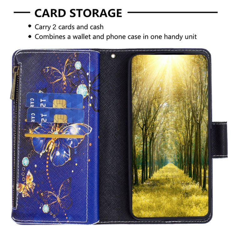 Colored Drawing Pattern Zipper Phone Leather Case, Series 1