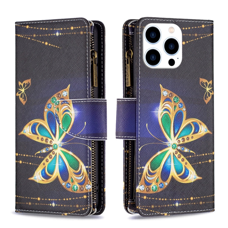 Colored Drawing Pattern Zipper Phone Leather Case, Series 1