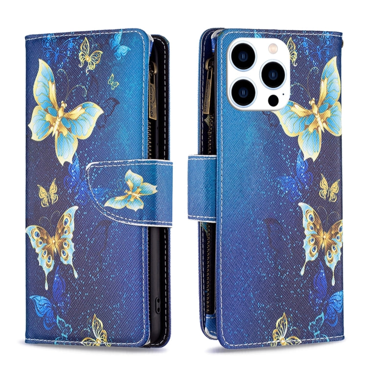 Colored Drawing Pattern Zipper Phone Leather Case, Series 1