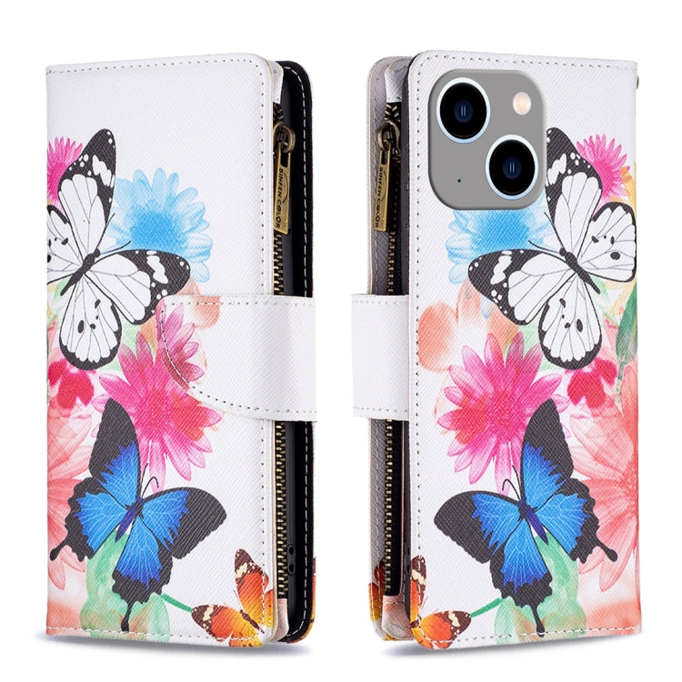 Colored Drawing Pattern Zipper Phone Leather Case, Series 1