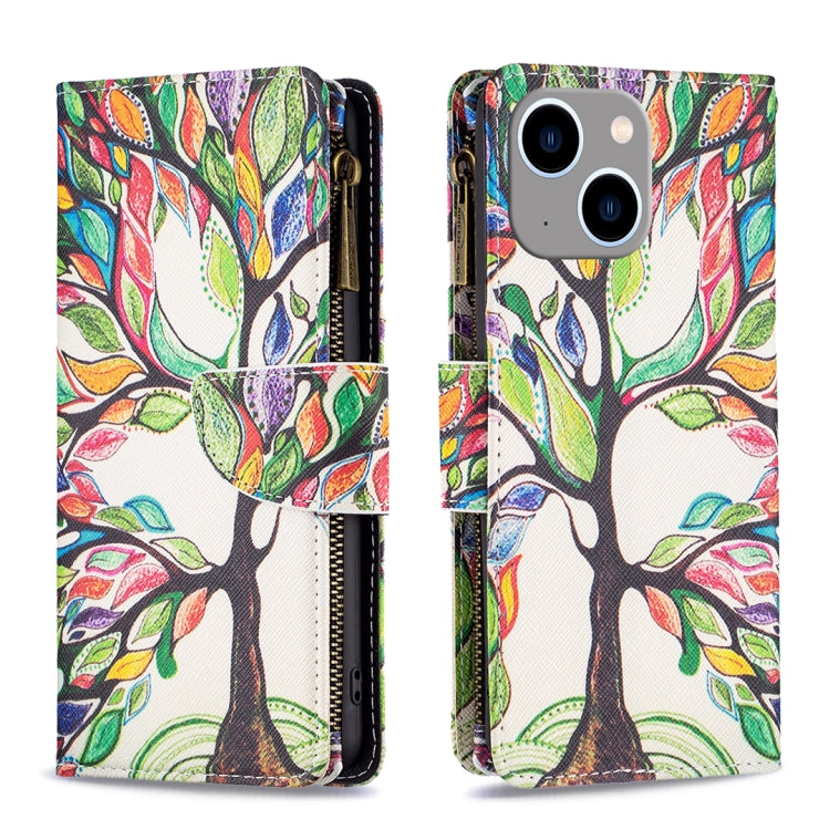 Colored Drawing Pattern Zipper Phone Leather Case, Series 1