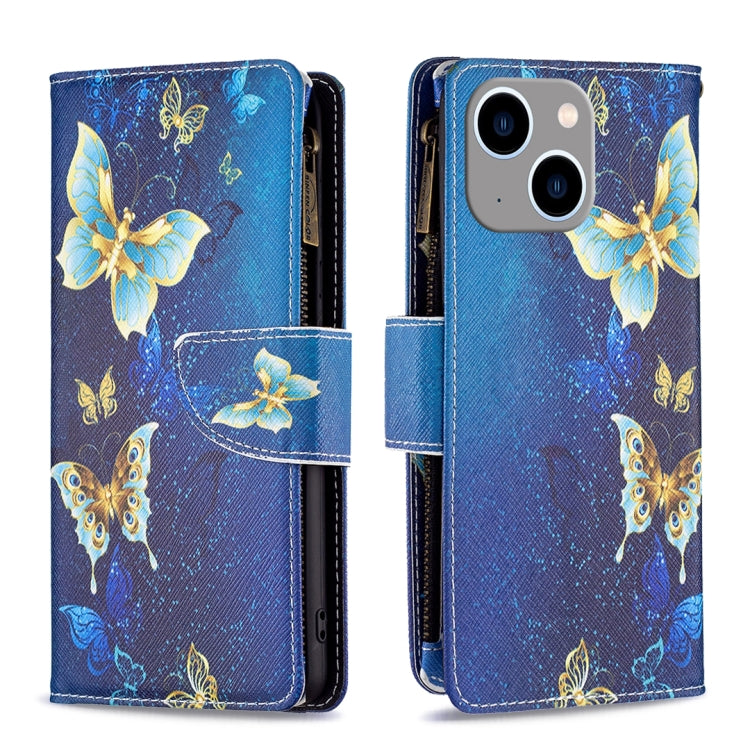 Colored Drawing Pattern Zipper Phone Leather Case, Series 1