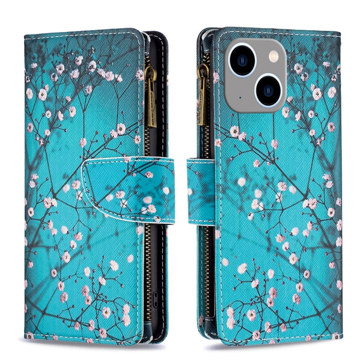 Colored Drawing Pattern Zipper Phone Leather Case, Series 1