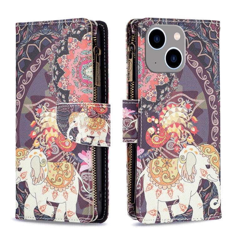 Colored Drawing Pattern Zipper Phone Leather Case, Series 1