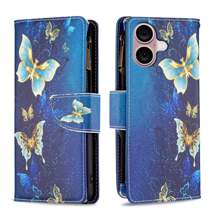 Colored Drawing Pattern Zipper Phone Leather Case, Series 1