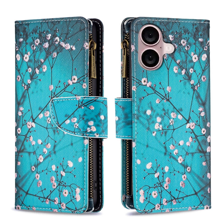 Colored Drawing Pattern Zipper Phone Leather Case, Series 1