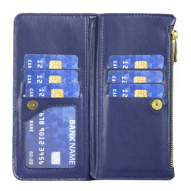 Diamond Lattice Zipper Wallet Leather Flip Phone Case, Series 1