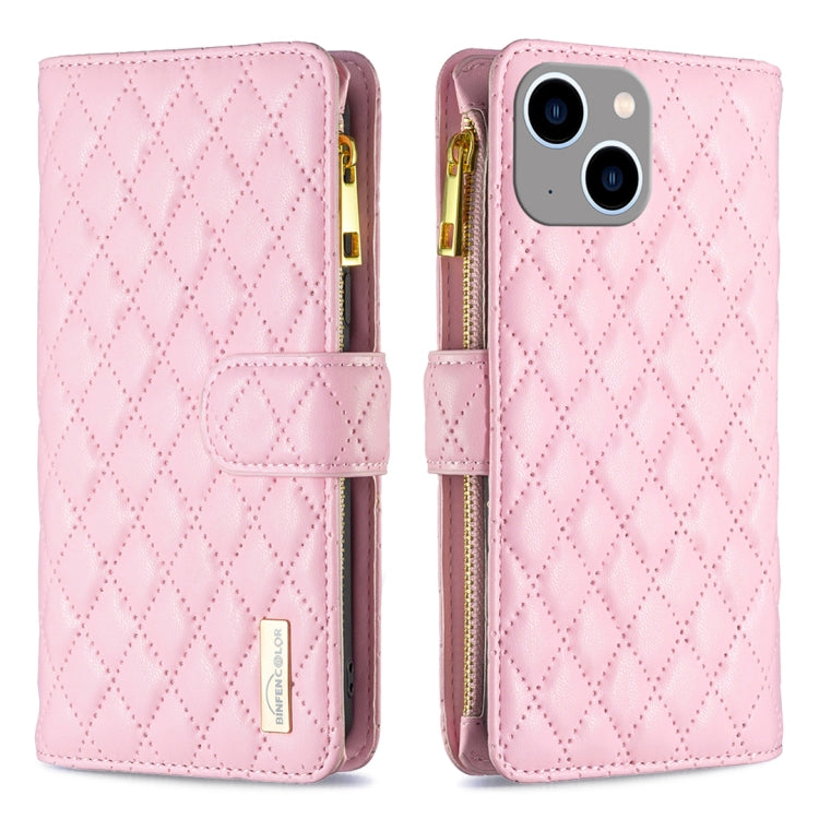 Diamond Lattice Zipper Wallet Leather Flip Phone Case, Series 1