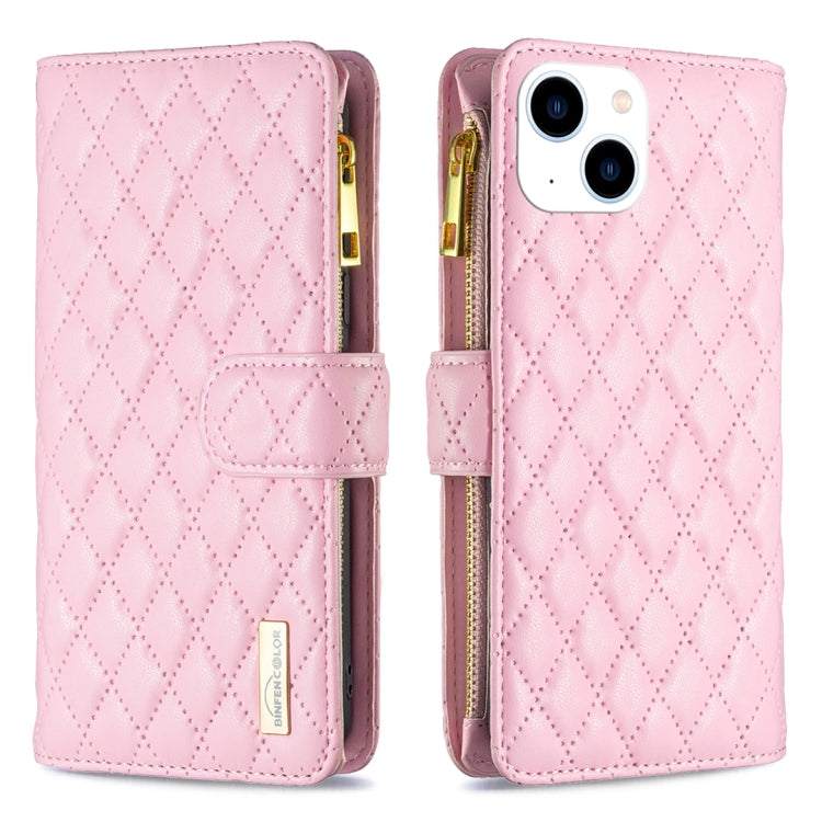 Diamond Lattice Zipper Wallet Leather Flip Phone Case, Series 1