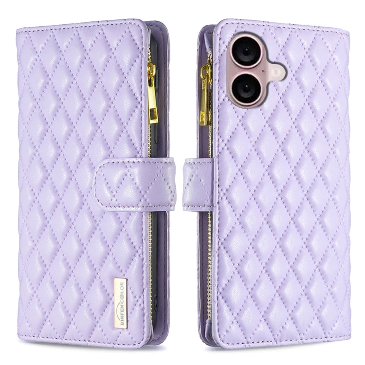 Diamond Lattice Zipper Wallet Leather Flip Phone Case, Series 1