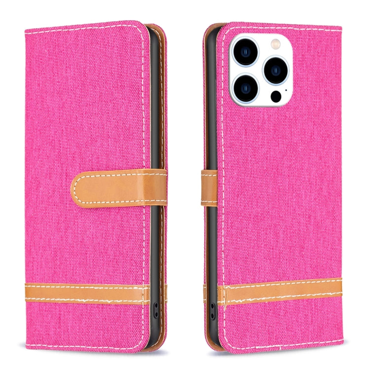 Color Block Denim Texture Leather Phone Case, Series 1