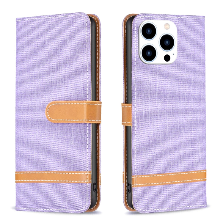 Color Block Denim Texture Leather Phone Case, Series 1