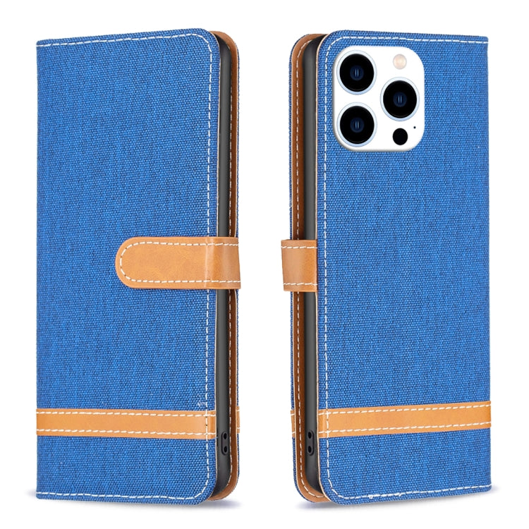 Color Block Denim Texture Leather Phone Case, Series 1