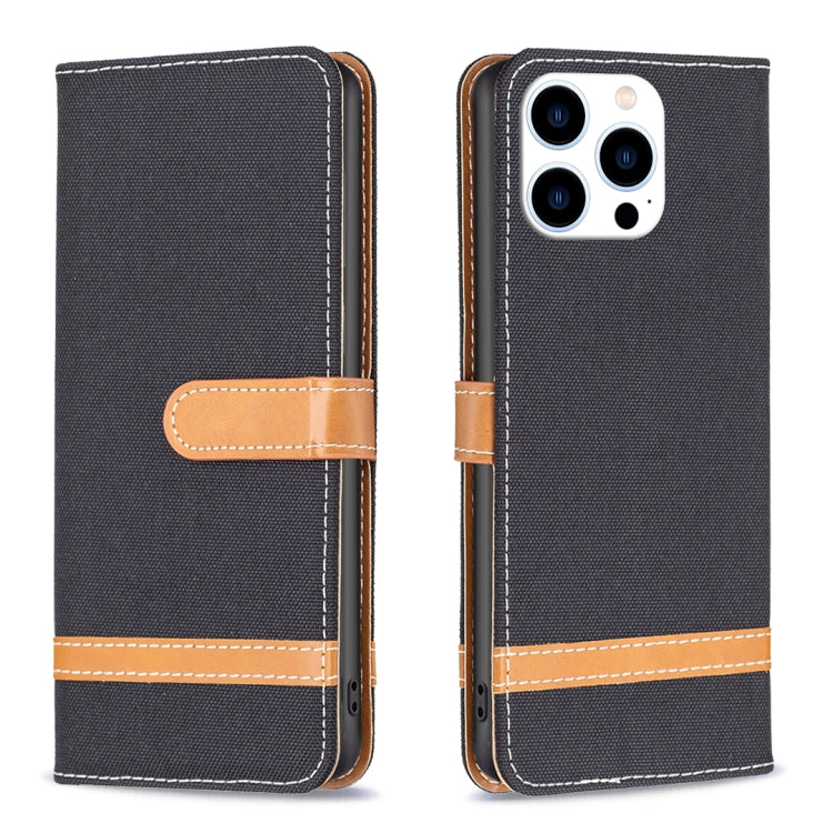 Color Block Denim Texture Leather Phone Case, Series 1