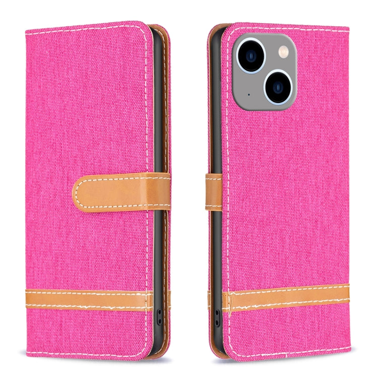 Color Block Denim Texture Leather Phone Case, Series 1