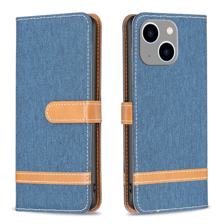 Color Block Denim Texture Leather Phone Case, Series 1