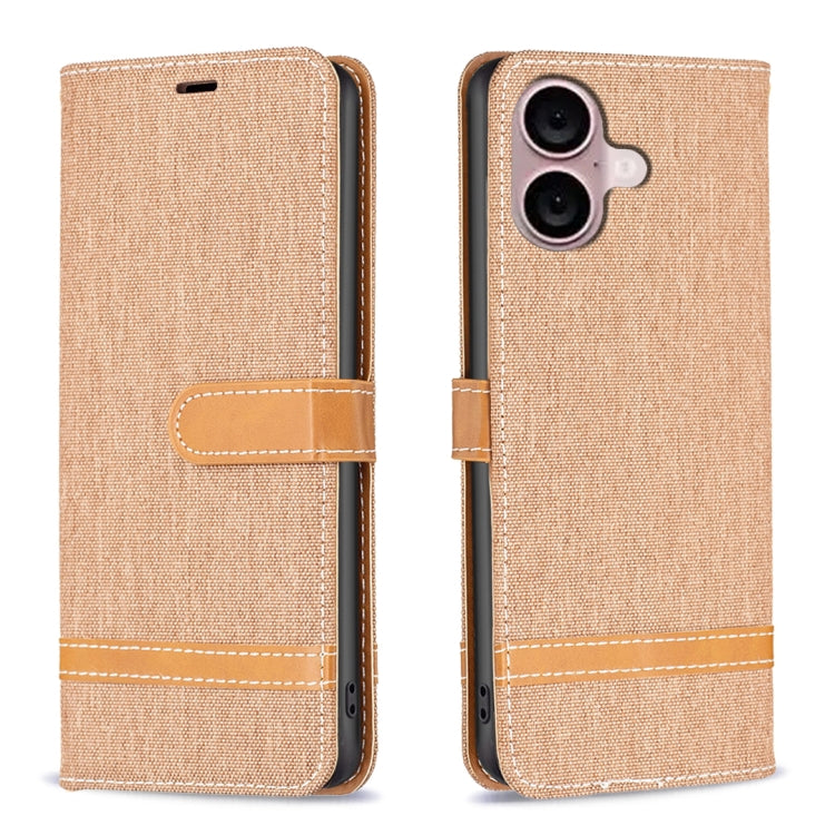 Color Block Denim Texture Leather Phone Case, Series 1