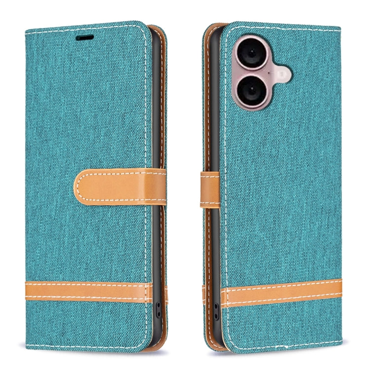 Color Block Denim Texture Leather Phone Case, Series 1