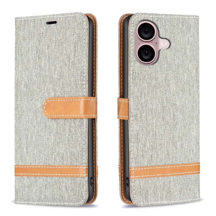 Color Block Denim Texture Leather Phone Case, Series 1