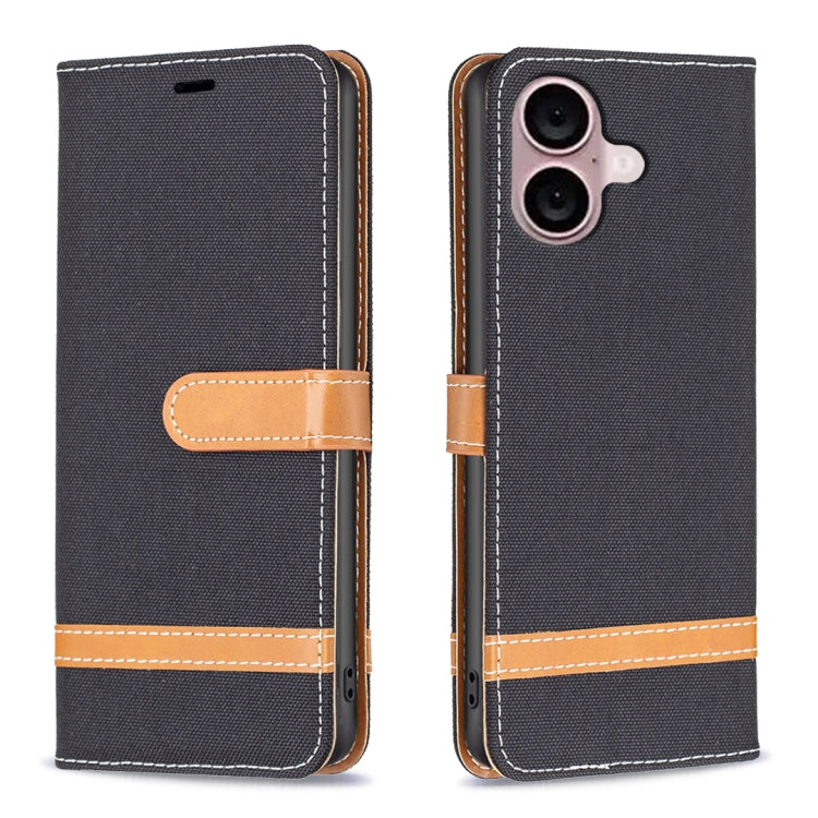 Color Block Denim Texture Leather Phone Case, Series 1