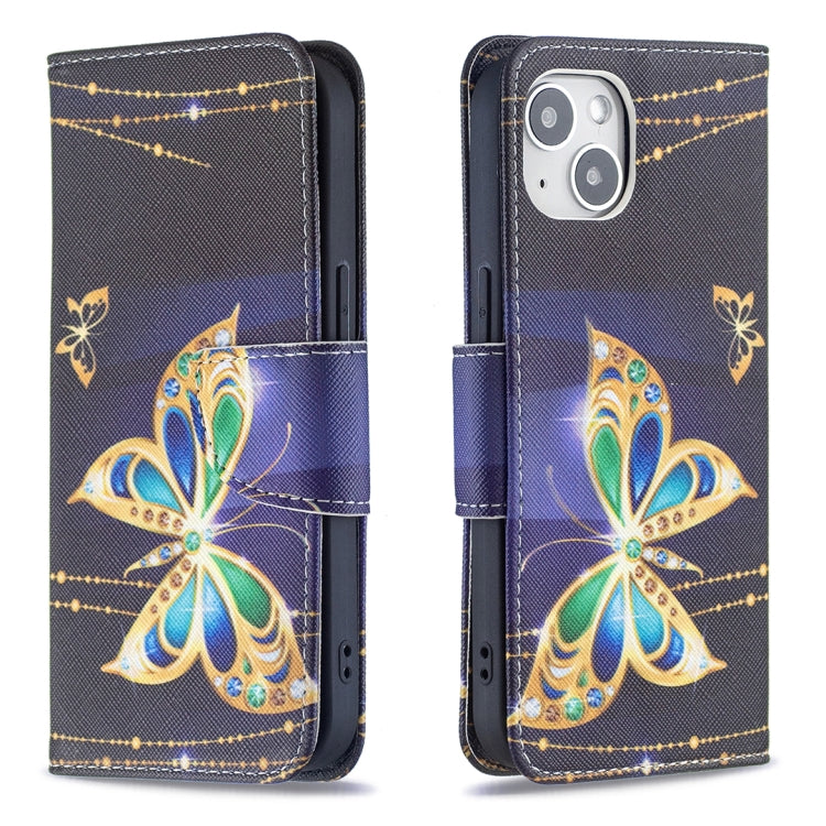 Colored Drawing Pattern Flip Leather Phone Case, For iPhone 15 Plus, For iPhone 15