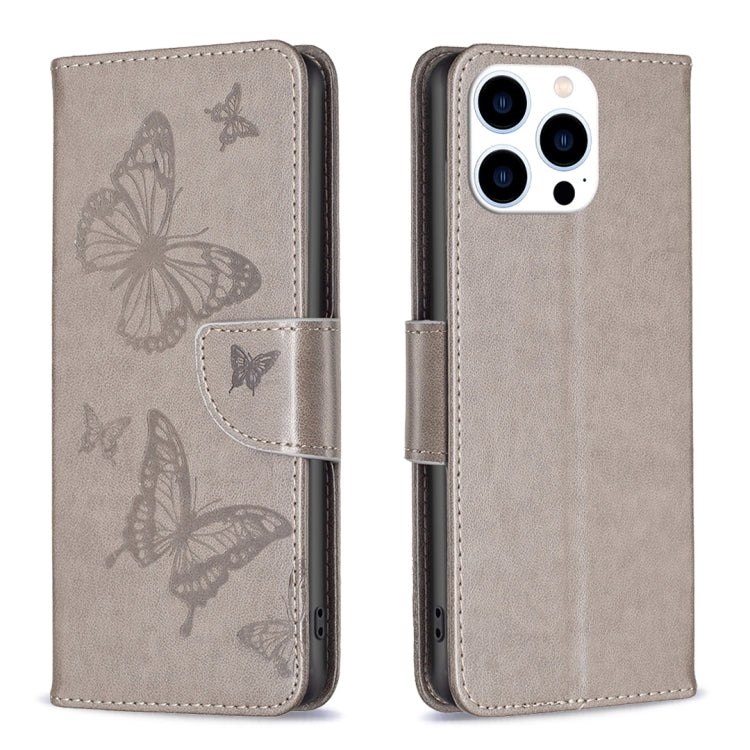 Embossing Two Butterflies Pattern Leather Phone Case, Series 1