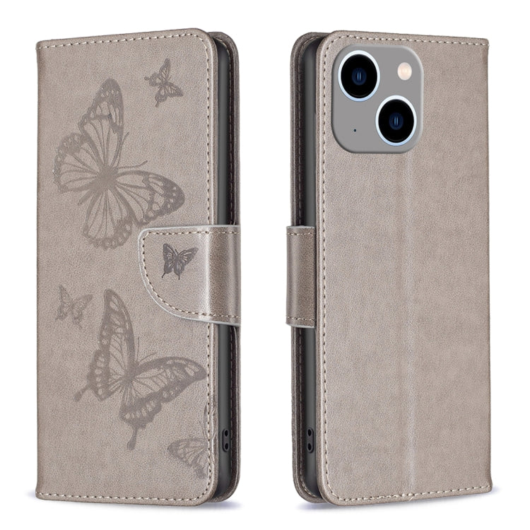 Embossing Two Butterflies Pattern Leather Phone Case, Series 1