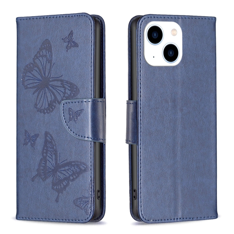 Embossing Two Butterflies Pattern Leather Phone Case, Series 1