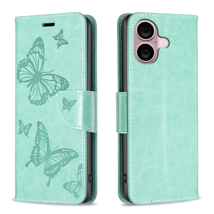 Embossing Two Butterflies Pattern Leather Phone Case, Series 1