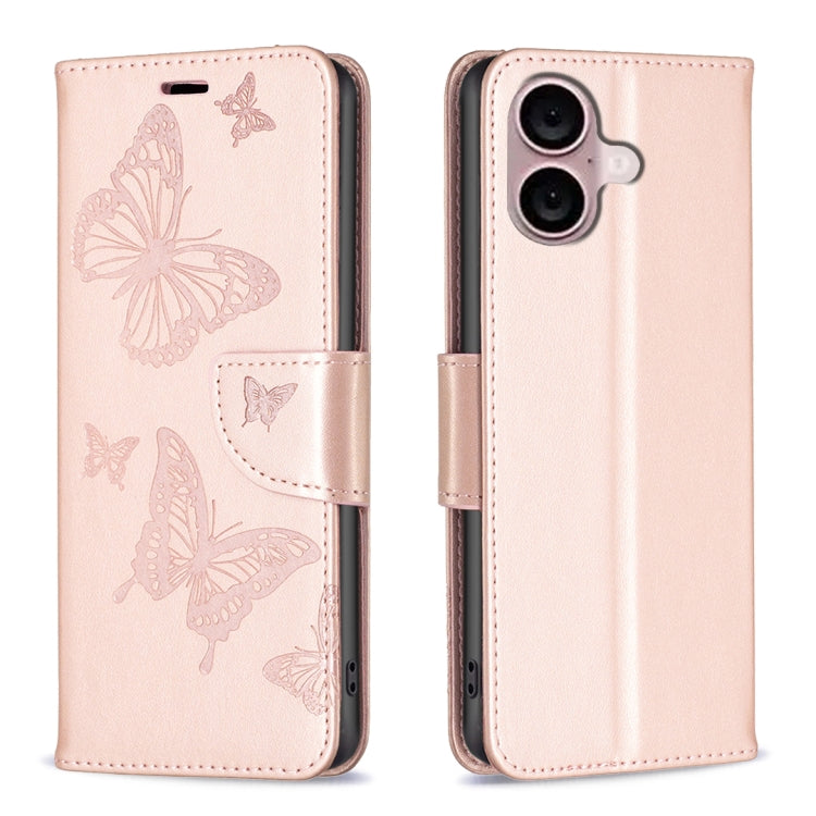 Embossing Two Butterflies Pattern Leather Phone Case, Series 1