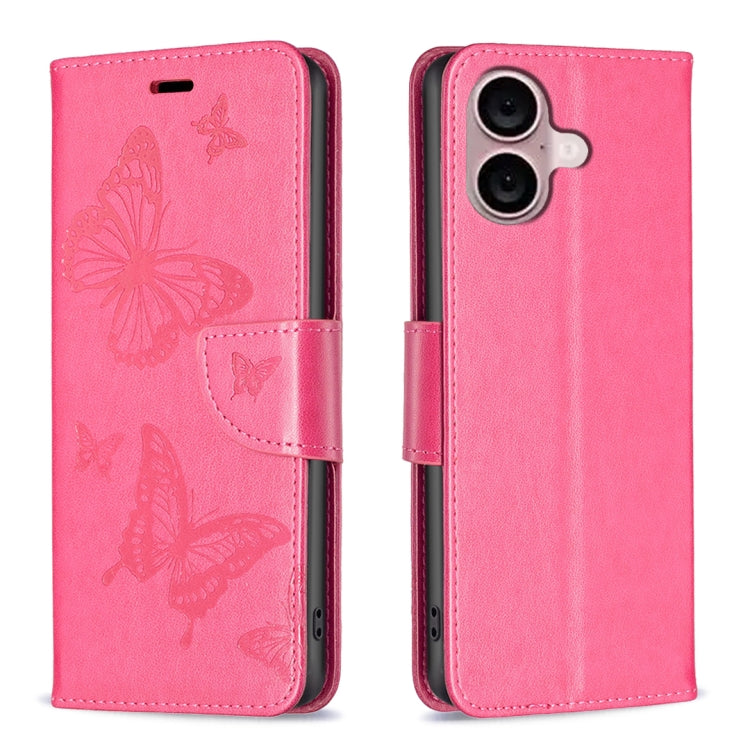 Embossing Two Butterflies Pattern Leather Phone Case, Series 1