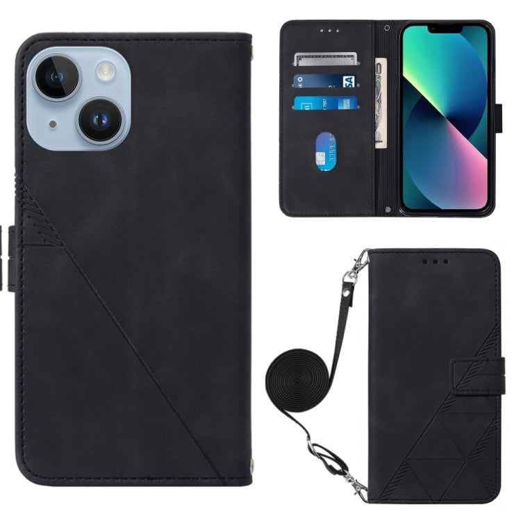 Crossbody 3D Embossed Flip Leather Phone Case, For iPhone 15, For iPod Touch 7 / 6 / 5
