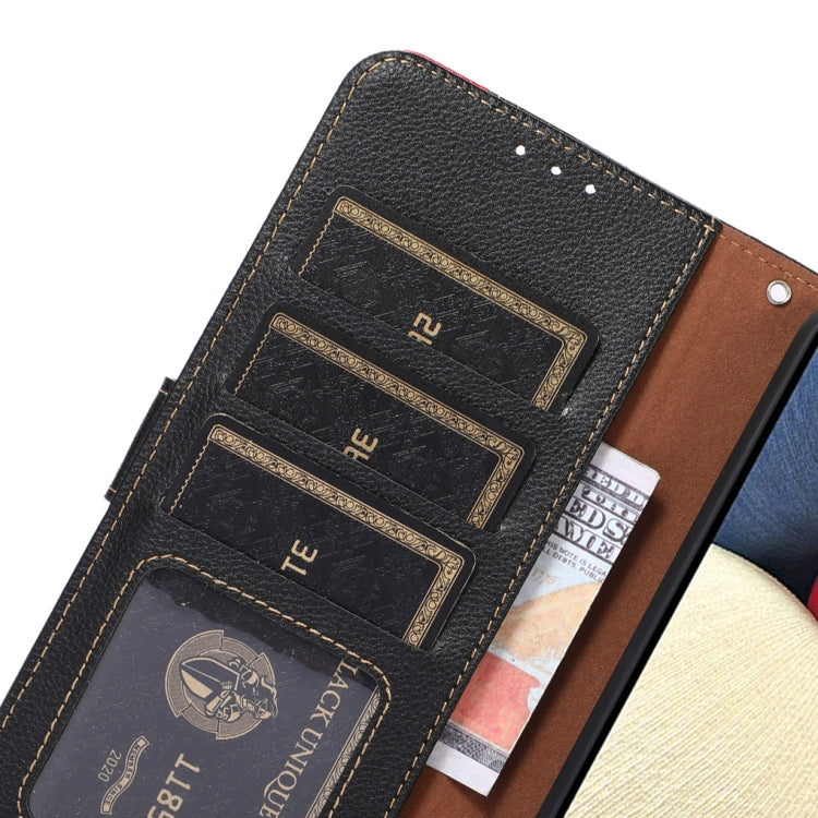 KHAZNEH Litchi Texture Leather RFID Phone Case, For iPhone 14 Pro Max