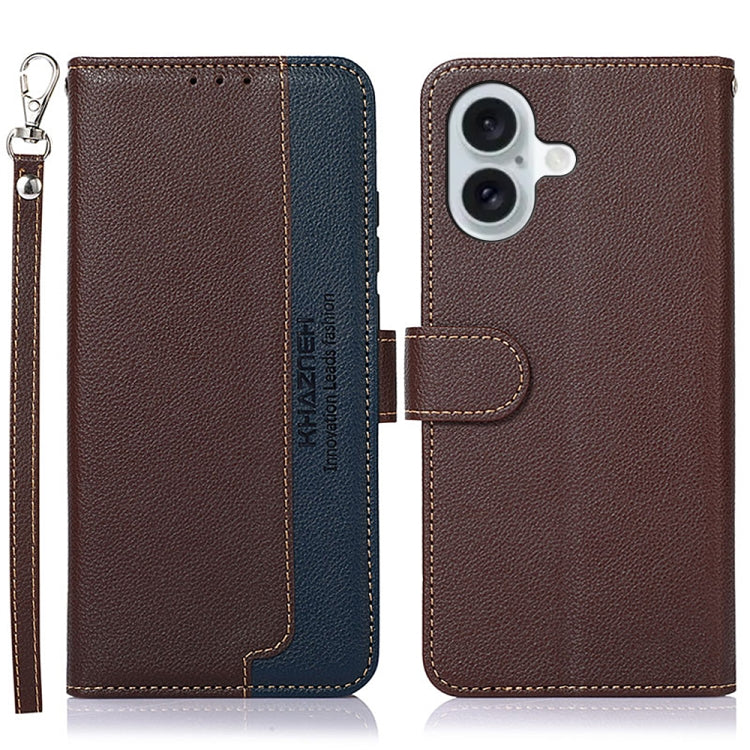 KHAZNEH Litchi Texture Leather RFID Phone Case, Series 1