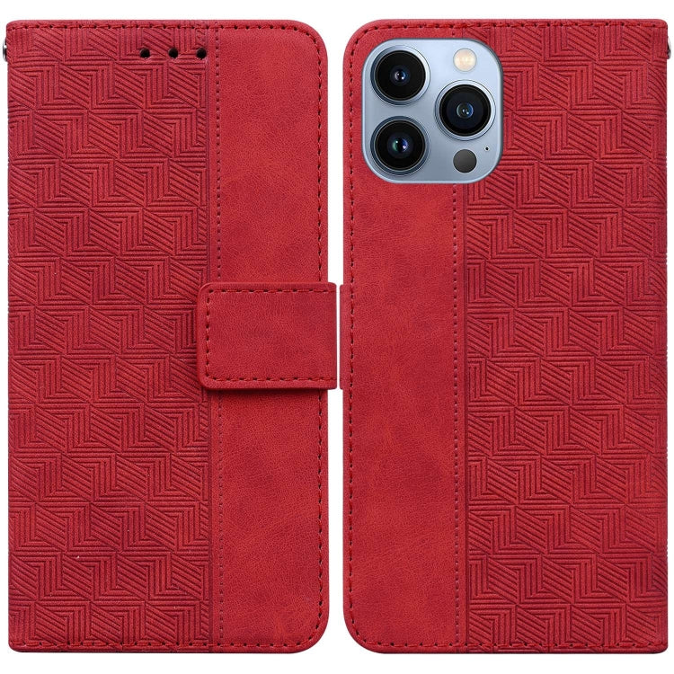 Geometric Embossed Leather Phone Case, Series 1