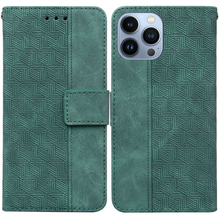 Geometric Embossed Leather Phone Case, Series 1