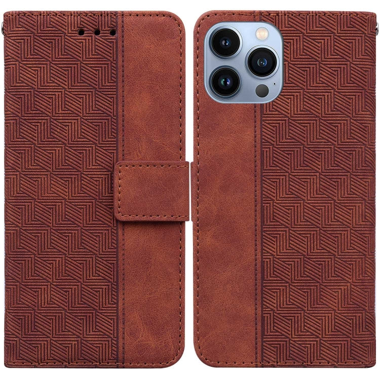 Geometric Embossed Leather Phone Case, Series 1