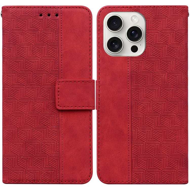 Geometric Embossed Leather Phone Case, Series 1