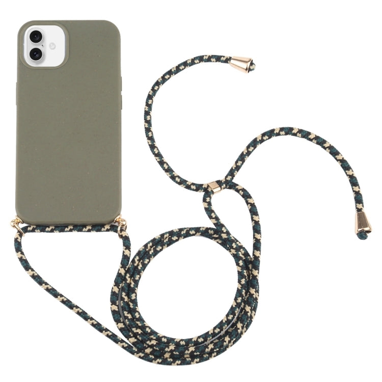 Wheat Straw TPU Shockproof Phone Case with Neck Lanyard, Series 1